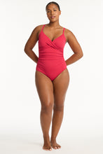 Load image into Gallery viewer, Nouveau Twist Front Dd/E Cup One Piece Raspberry