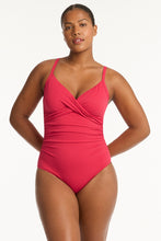 Load image into Gallery viewer, Nouveau Twist Front Dd/E Cup One Piece Raspberry