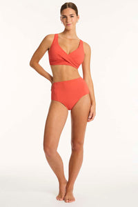 Messina Cross Front Multifit Bra Top - Flame