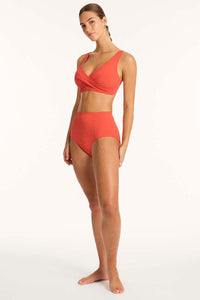 Messina Cross Front Multifit Bra Top - Flame