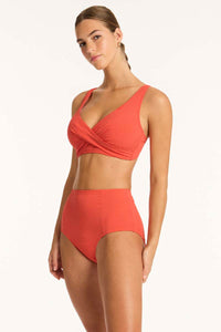 Messina Cross Front Multifit Bra Top - Flame