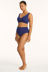 Messina Cross Front Multifit Bra Top - French Navy