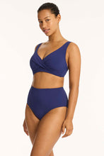 Load image into Gallery viewer, Messina Cross Front Multifit Bra Top - French Navy