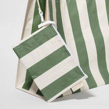 Load image into Gallery viewer, Carryall Beach Bag The Vacay Olive Stripe