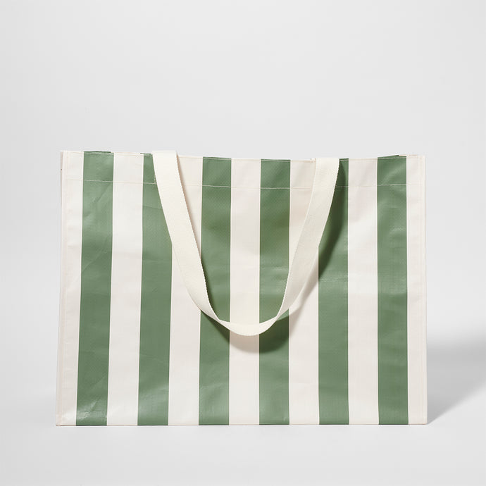 Carryall Beach Bag The Vacay Olive Stripe