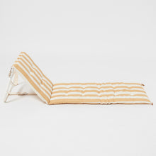 Load image into Gallery viewer, Reclining Beach Chair Mango Bay Golden Mustard Stripe