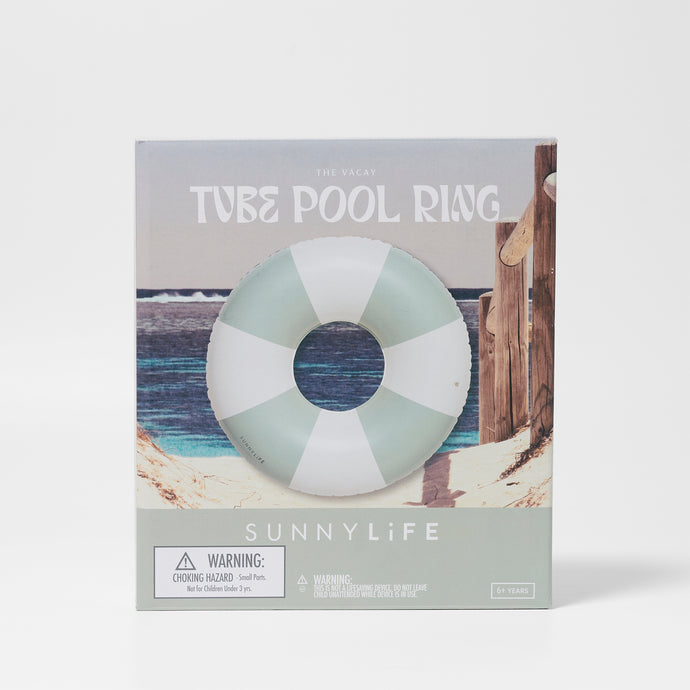 Tube Pool Ring The Vacay Soft Olive Stripe