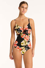 Load image into Gallery viewer, Juniper Tie Front DD/E One Piece - Black