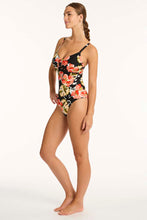 Load image into Gallery viewer, Juniper Tie Front DD/E One Piece - Black