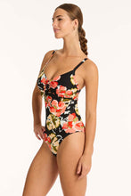 Load image into Gallery viewer, Juniper Tie Front DD/E One Piece - Black