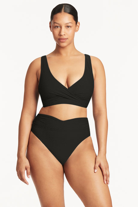 Honeycomb Cross Front Multifit Top Black