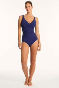 Messina Cross Front Multifit One Piece - French Navy