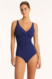 Messina Cross Front Multifit One Piece - French Navy