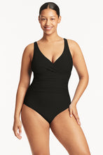 Load image into Gallery viewer, Honeycomb Cross Front Multifit One Piece Black