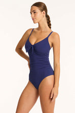 Load image into Gallery viewer, Messina Tie Front DD/E One Piece - French Navy