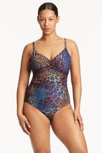 Hunter Twist Front Dd/E Cup One Piece Blue