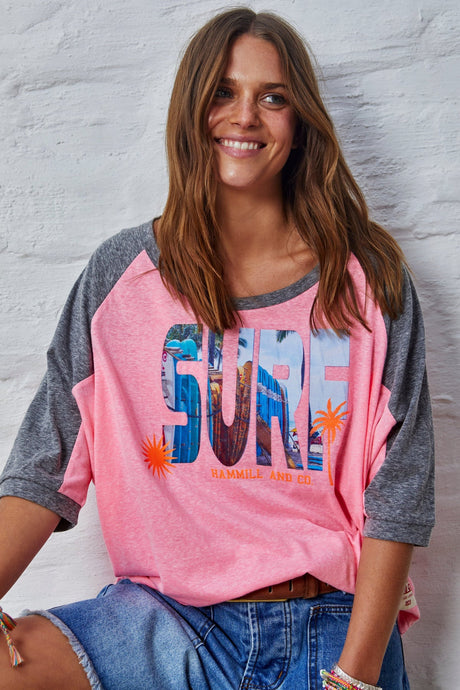 Surf Raglan Tee Pink