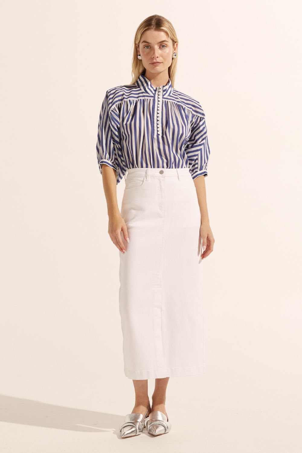 adage top - navy stripe