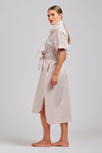 Load image into Gallery viewer, The Annie Short Sleeve Shirt Dress - Stone/White