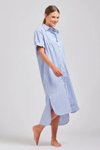 Load image into Gallery viewer, The Annie Short Sleeve Shirt Dress -Pale Blue Stripe