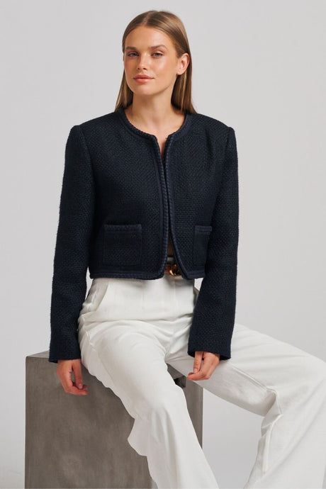 The Audrey Boucle Jacket - French Navy