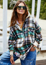 Load image into Gallery viewer, Vintage Flannel Check Hooded Sweat - Natural/Green