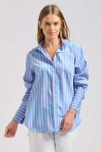 Load image into Gallery viewer, The Elodie Girlfriend Shirt - Blue Pink Stripe