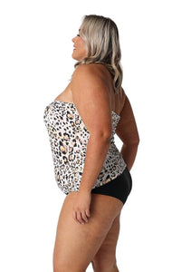 Snow Leopard Flouncy Tankini Top