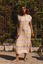 Load image into Gallery viewer, Positano Dress Maxi Lemon/Rosa Stripe