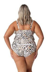 Snow Leopard 3 Tier Tankini Top