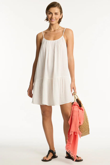 Sunset Short Sundress - White