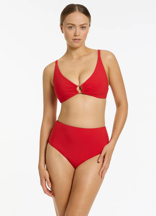 Jetset High Waist Bikini Bottom Rosso