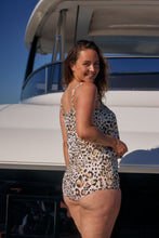 Load image into Gallery viewer, Snow Leopard Flouncy Tankini Top