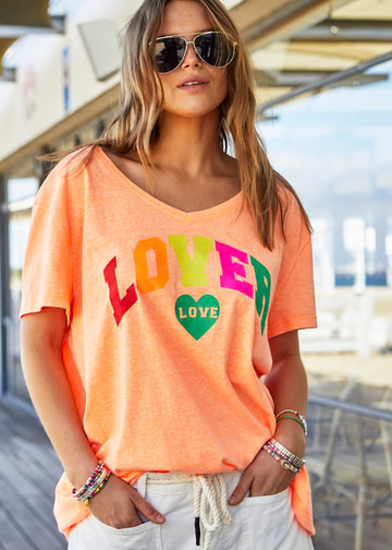 V-Neck Lover Tee Orange