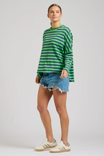 Load image into Gallery viewer, Raw Summer Sweatshirt - Navy/Green Stripe