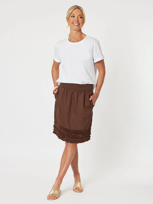 Mimi Ruffle Hem Linen Skirt Koko