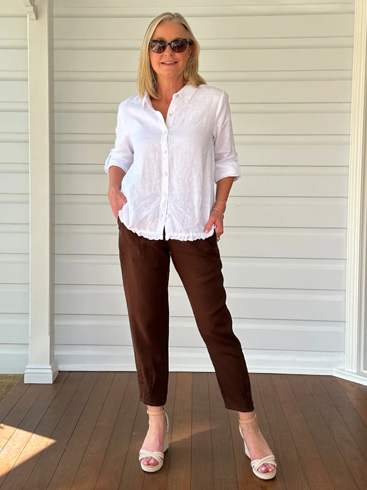 Sarah Straight Leg Linen Pant Koko