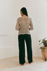 Boheme Box top with Sleeve Netta Naturale Self Stripe