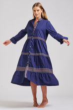 Load image into Gallery viewer, The Sandy Relaxed Tiered Dress - Navy