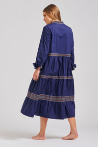 The Sandy Relaxed Tiered Dress - Navy