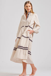 The Sandy Relaxed Tiered Dress - Stone