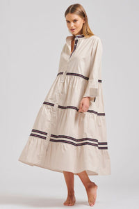 The Sandy Relaxed Tiered Dress - Stone