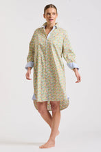 Load image into Gallery viewer, The Classic Shirtdress - Floral/Blue Stripe Trim