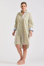 Load image into Gallery viewer, The Classic Shirtdress - Floral/Blue Stripe Trim