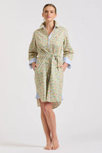 Load image into Gallery viewer, The Classic Shirtdress - Floral/Blue Stripe Trim