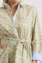 Load image into Gallery viewer, The Classic Shirtdress - Floral/Blue Stripe Trim