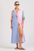 Load image into Gallery viewer, The Luna Oversized Long Shirtdress - Bright Stripe