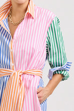 Load image into Gallery viewer, The Luna Oversized Long Shirtdress - Bright Stripe