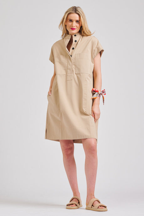 The Fonda Cargo Dress - Stone