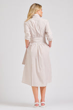 Load image into Gallery viewer, The Luna Long Shirt Dress - Stone/White Stripe